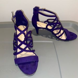 Purple 2 inch strapy heels